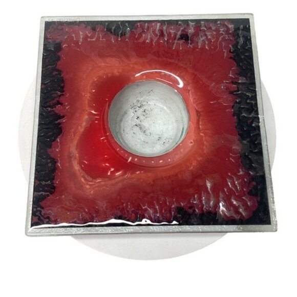 Charlton Glassworks Copper Fused Art Glass Ikebana Signed Flower Vase 2003 VTG - Picture 2 of 7